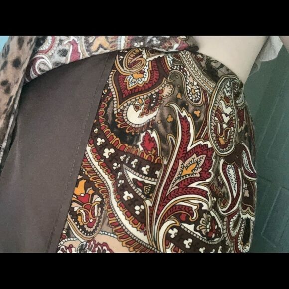 Vintage Boho Paisley Animal Print Mix Wrap Maxi Skirt Size 6 - Picture 4 of 5